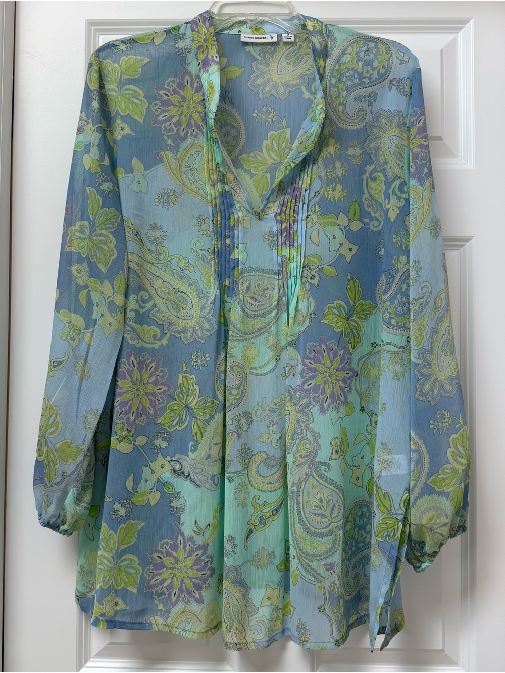 Susan Graver Chiffon Tunic Blouse size 1X